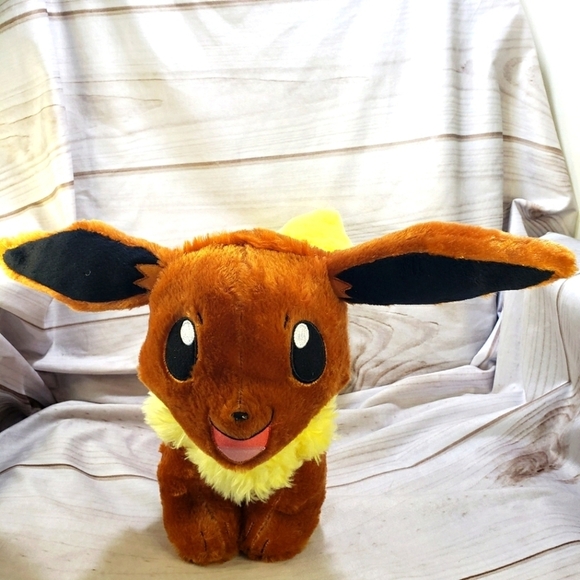 Build A Bear Pokemon Eevee Plush Stuffed Animal 12 Inch 2021 Embroidered - Picture 1 of 11